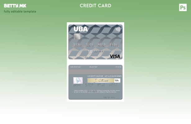 Модерен стил шаблон за виза картичка Албанија Обединета банка на Албанија